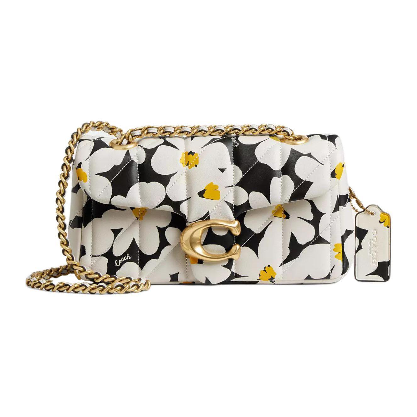 Coach Women's Tabby 20 Quilted Floral Print Napa Leather Crossbody Shoulder Bag Small Bags Brass Chalk Multicolor Cr702-B4cah