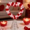 Topo de Árvore Coração Dia dos Namorados Pompons Vermelhos Rosa Brancos Ornamento de Topo de Árvore Amor Coração para Dia dos Namorados Natal Casamento Festa de Aniversário Casa