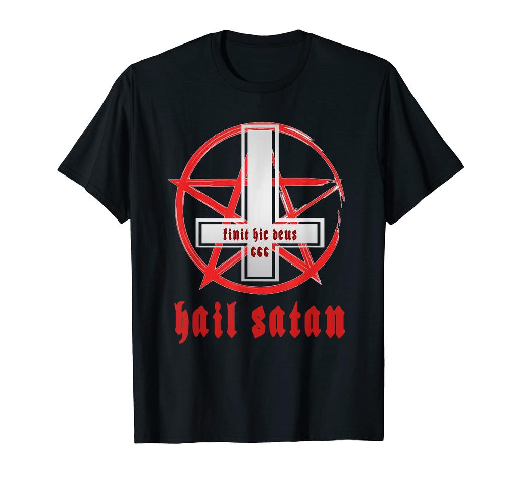 Satan Hail Satan 666, Satanist, Demon, Gotisk, Okkult, T-skjorte