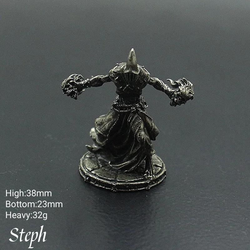 Vintage White Bronze Demon Race Soldier Statue Desktop Board Game Soldier Model Toys Desk Mini Decorative Ornament Crafts Gifts