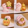 Resin Pig Figurine With Lucky Symbols For Home Decor And Giftgiving
