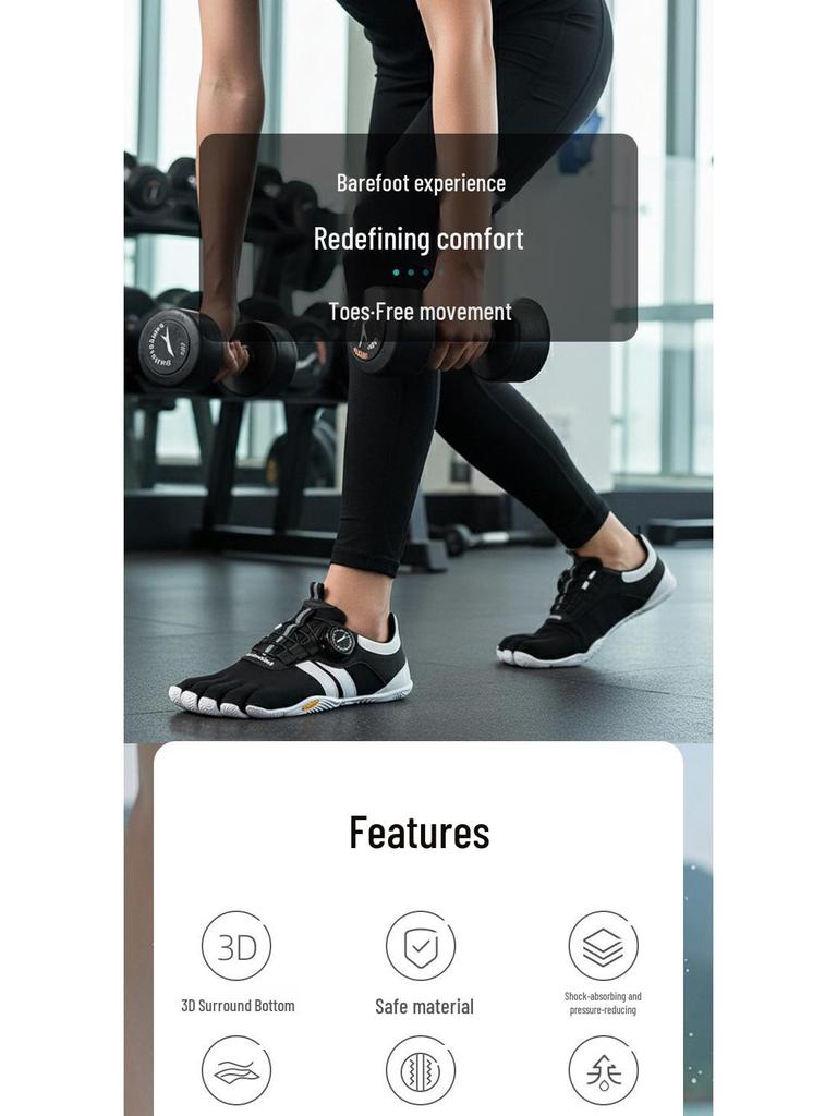 GallonShark Barefoot Five-Toe Yoga & Pilates Shoes for Indoor Fitness