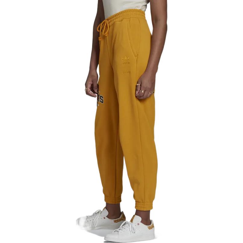 adidas Originals Knitted Sweatpants Women's Yellow Moderate Cuffed Pants HE6860