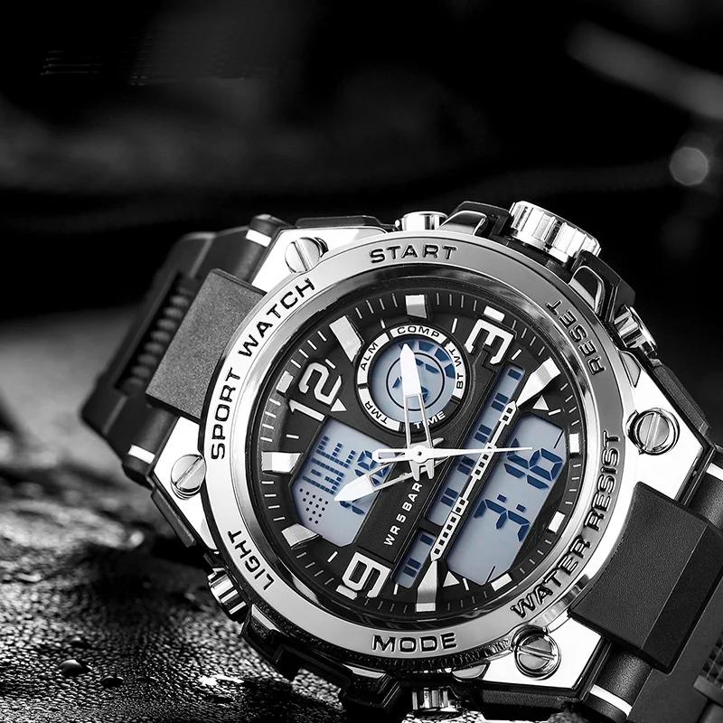 Military Quartz Watch Dual Display Men Sports Watches G Style LED Digital Waterproof Watches