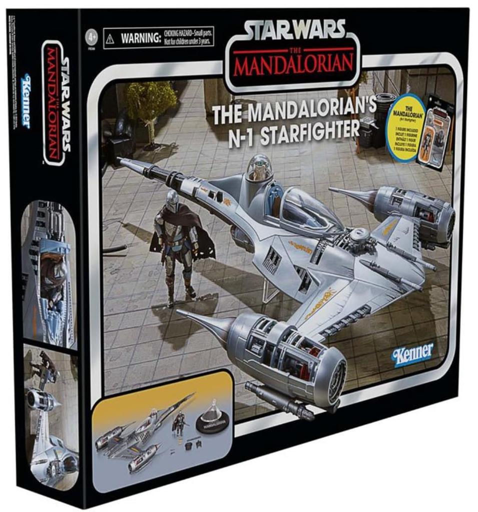 Star The Mandalorian Collection Vintage Figurine de Base Véhicule Moyen Chasseur Stellaire Hasbro Film SW Star Wars Vintage TVC Drame Mando Grogu Din Djarin