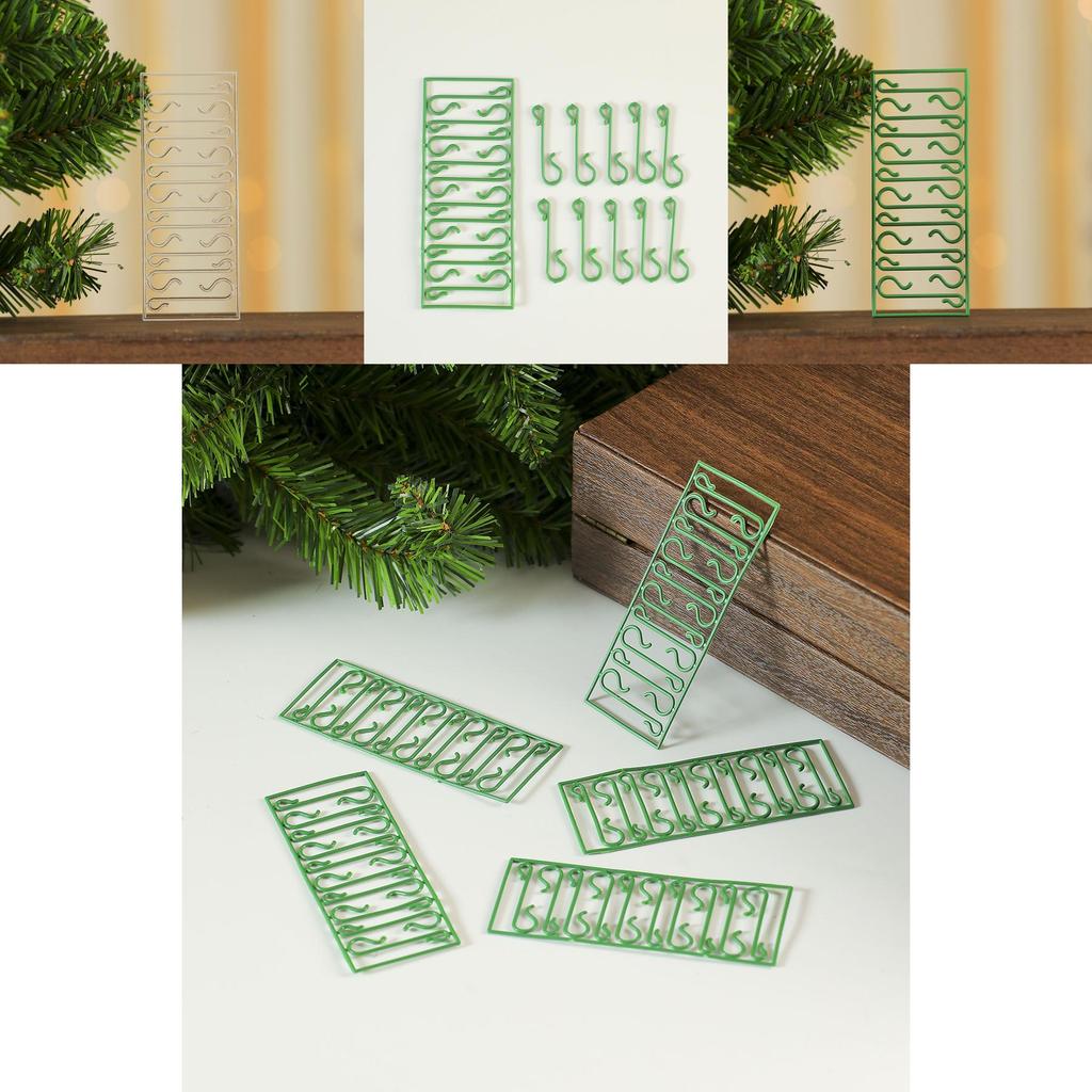 Christmas Tree Ornament Hooks Set Of 10 Plastic Hanging Clips For Holiday Decoration And Gift Use