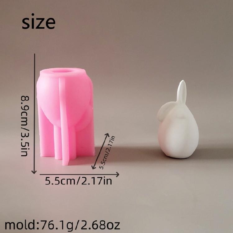 Reizende Tierkerzenformen 3D Hasen Silikonform Ornamentformen Gießform Bastelbedarf für Heimdekorationen