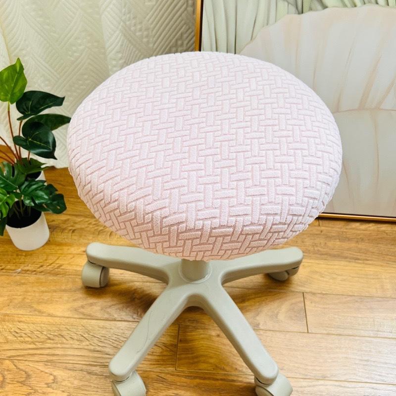 

1PC Elastic Bar Round Stool Cover Thickened Stretchable Seat Chair Slipcover Washable Solid Color Round Chair Cover 1PC розовый