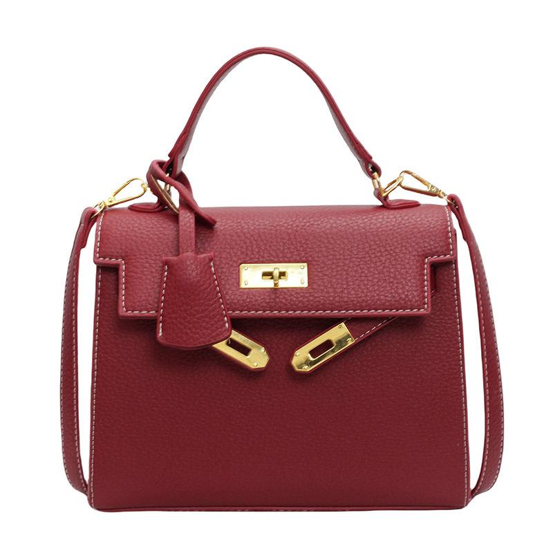 

Популярна модна сумочка весна та літо нова проста сумка-месенджер текстурна застібка сумка на плече бордовий