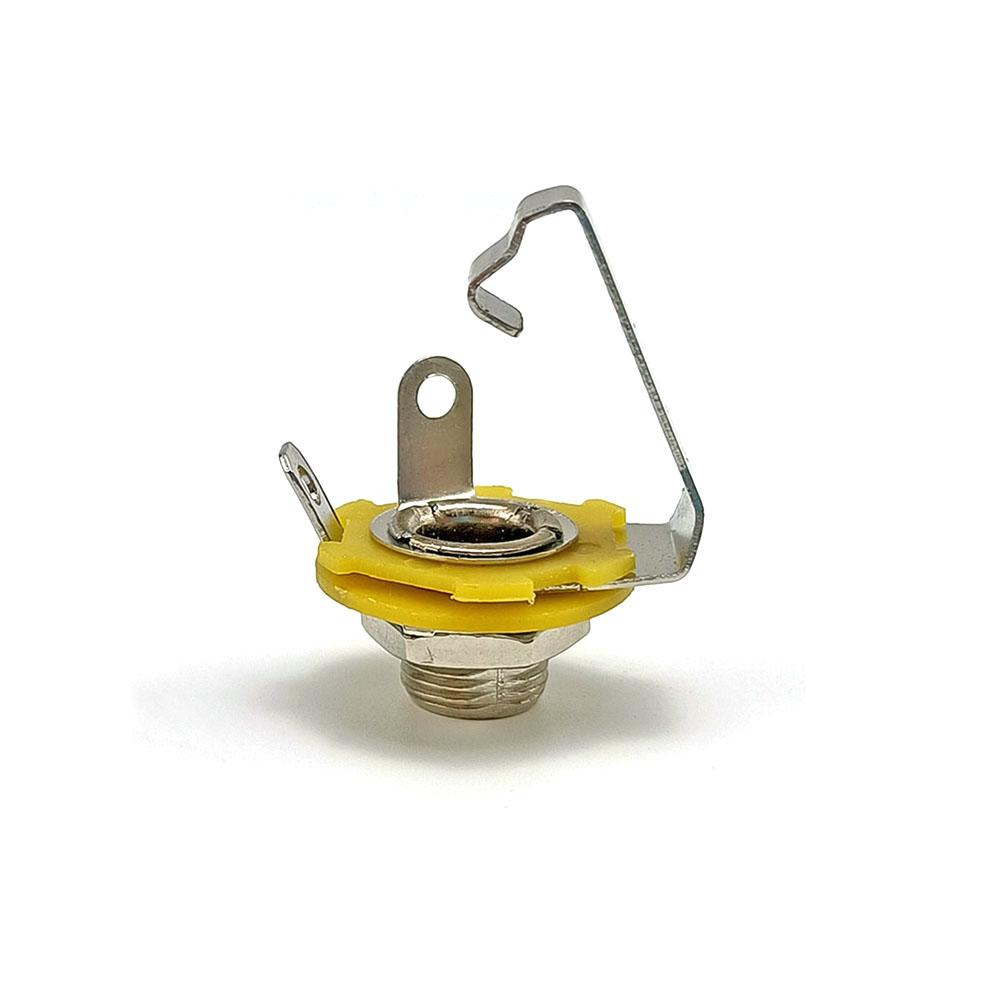 5pcs Electric Guitar 6.5 Socket Connector Audio Panel Mounting 6.35 Stereo Output Jack For Electric Bass