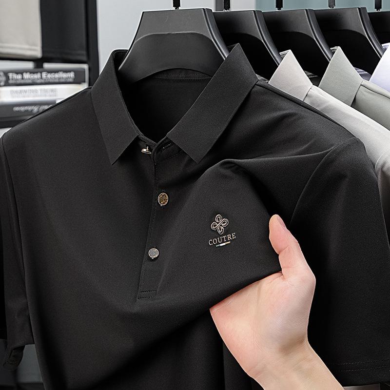 Polohemd Business Casual Herren Revers Kurzarm High Sense Bügelfrei Atmungsaktiv T-Shirt Medium Top