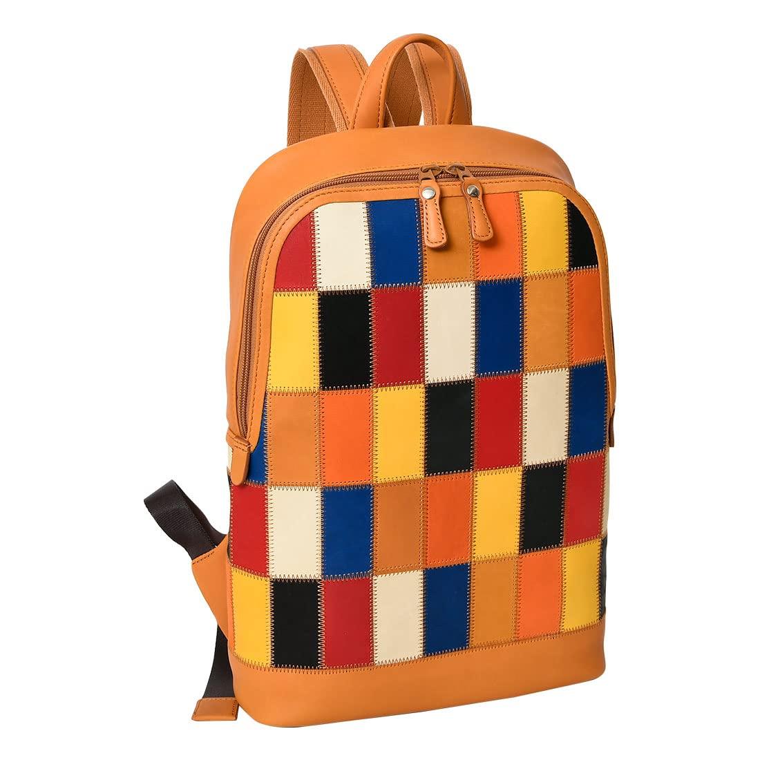

DPC261M Daypack Backpack Cowhide Glove Leather Patchwork Couple Double Zipper Multicolor [Tryon] Opening/Close Men s