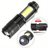 Tactical LED High Power Flashlight Rechargeable Zoom Strong Waterproof Outdoor Torch Aluminum Alloy COB Side Lights 3 Modes