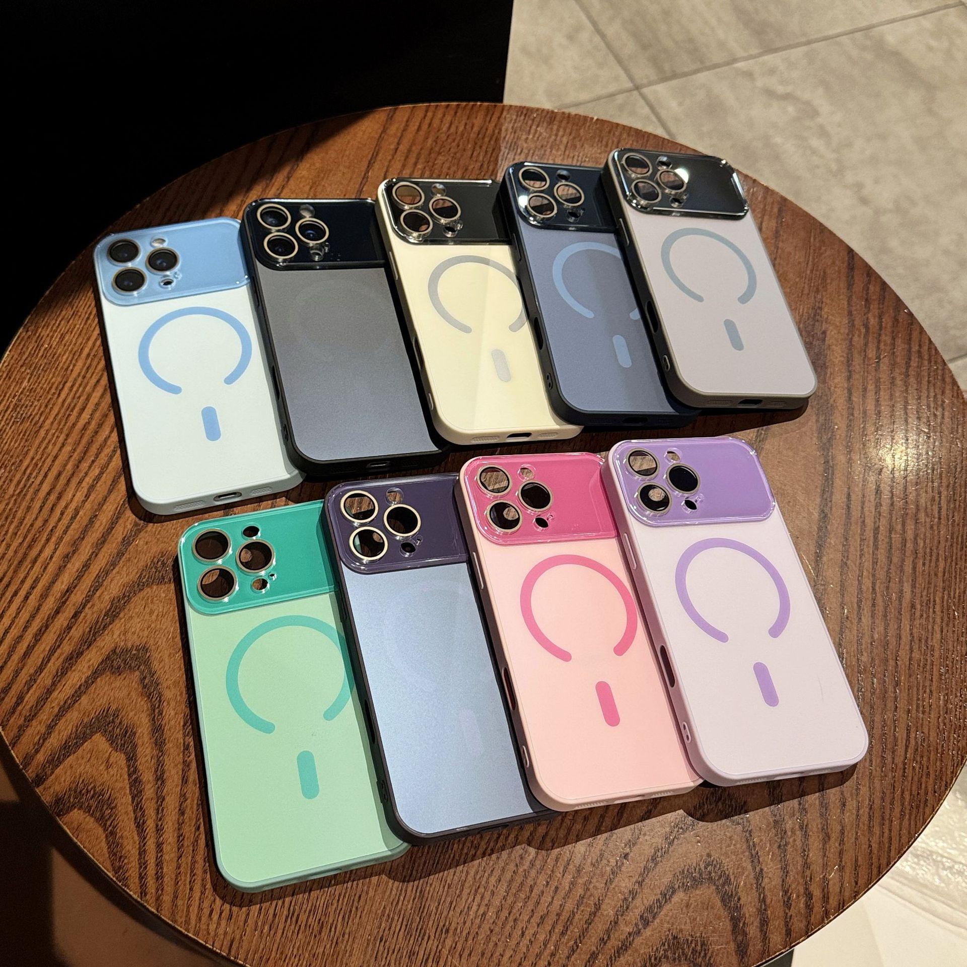 iPhone 17 Pro Max Frosted Large Window Drop-proof Magnetic Phone Case iPhone 15 Pro Max