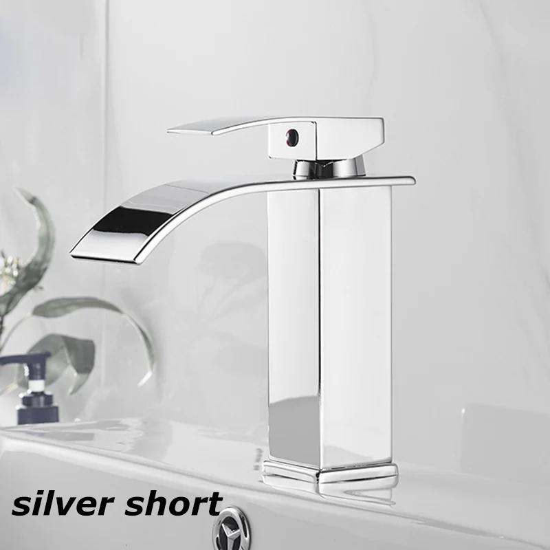 Waterfall Wash Basin Stainless Steel High And Low Faucet Black And Cold Toilet El Wash Basin Bathroom Home