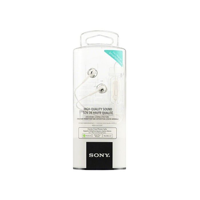 Ecouteurs Intra-Auriculaires - Sony - MDR-EX110AP - Blanc - Microphone Intégré - Commandes sur Câble