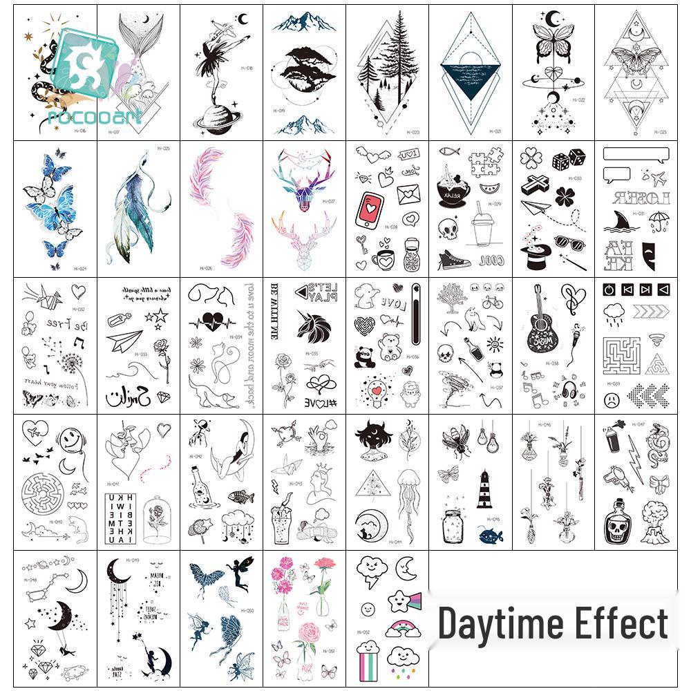 Waterproof Blue Luminous Tattoo Stickers: Snake & Butterfly Designs for Festivals