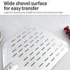 Practical Wood Handle Pizza Shovel 430 Stainless Steel With Large Perforated Pizza Peels For Easy Serving