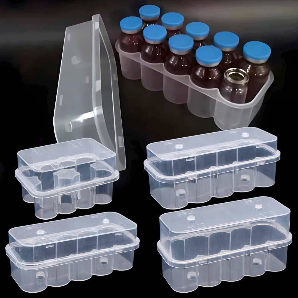 10-Slot Insulin Vial Storage Case Transparent Pill Vial Cooling Case Refrigerator Organizer
