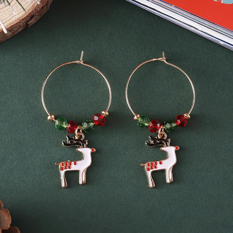 Minimalist Festive Beaded Christmas Earrings – Creative, Personalized Holiday Fashion