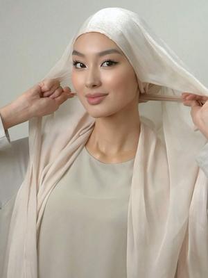 New Shimmer Silk Scarf With Jersey Underscarf Inner Headband Women Cap Bonnet Long Shawl Neck Cover Headwrap Instant Hijabs