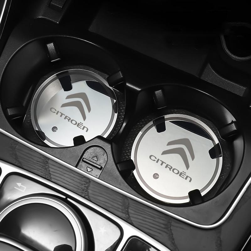 1/2pcs LED Luminous Car Water Cup Holder Coaster Lamp For Citroen C4 C3 Xsara C-Elysee C5 C1 DS DS3 DS5 DS4 Jumper Picasso VTS