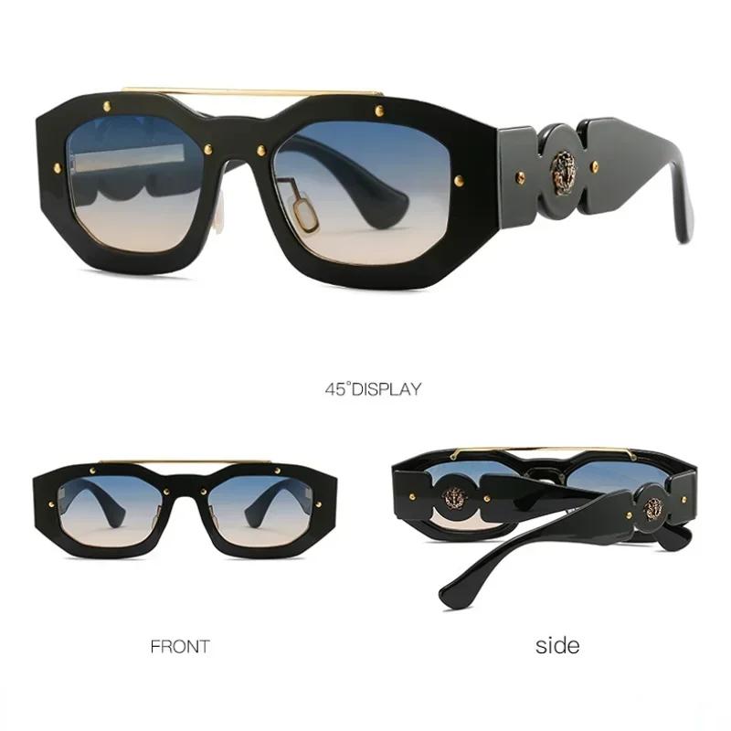 Fashion Punk Sunglasses Men Vintage Y2K Polygon Eyewear Women Luxury Designer Unique Sun Glasses