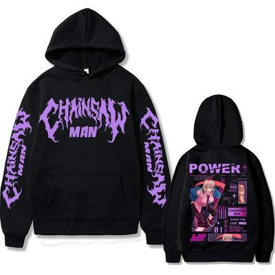 Cartoon Anime Couple Hooded Sweater European Size Chainsaw Man Hooded Sweater Anime Cartoon