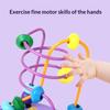 Montessori Wooden Roller Coaster Maze Educational Toy Bead Track for Preschool Toddlers Home Early Development Gift