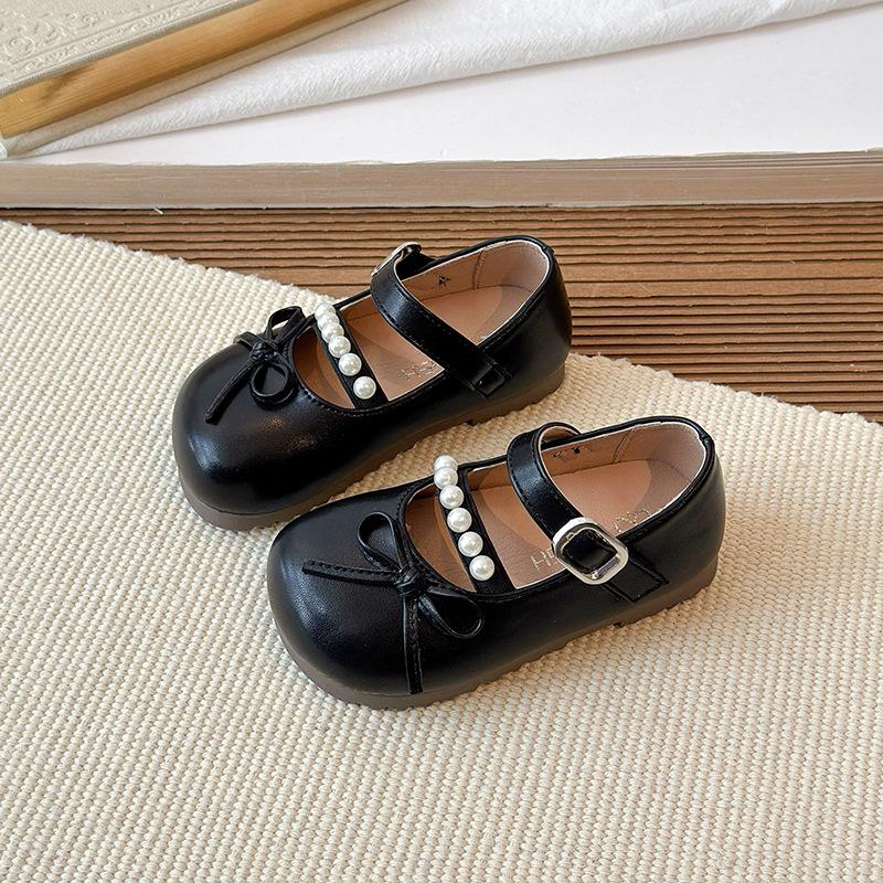 Girls' Leather Doll Bow Princess Shoes - Spring/Autumn 2026 Collection
