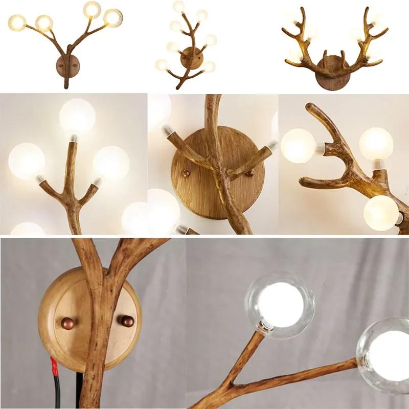 Nordic Creative Tree Branch Night Light Living Room TV Background Wall Lamp Modern and Simple Bedroom Retro Bedside Led Lighting