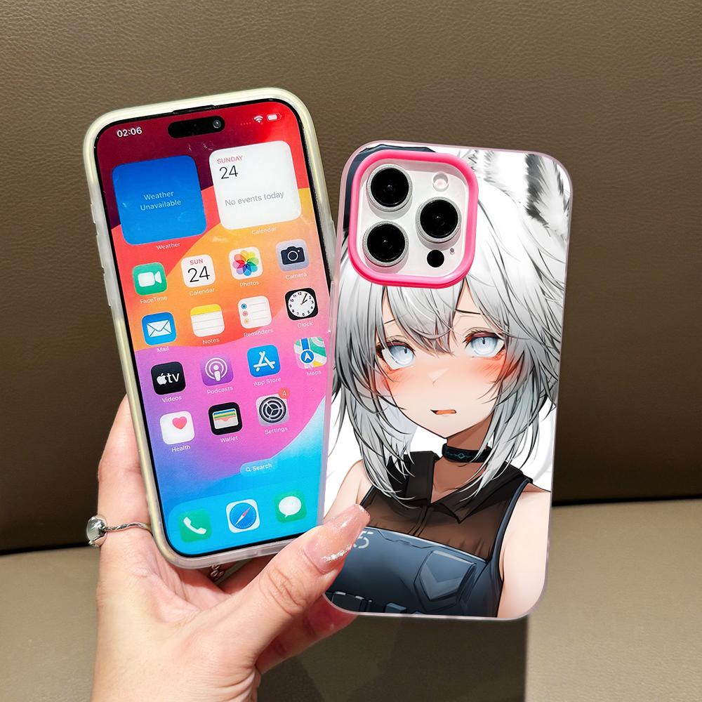 Arknights Grani Jelly Double layer Rose Red Mobile Phone Case for iPhone 17 16 15 14 13 12 11 Air Pro Max Plus Protective