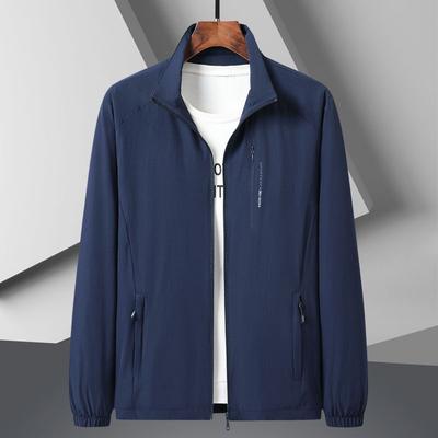 Breathable Stretch Spring Jacket for Men Lightweight Loose Fit Middle Aged Dad Sports Windbreaker Autumn