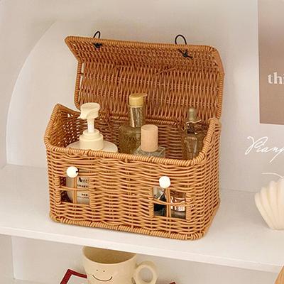 Multifunctional Woven Storage Basket Handle Designs Ideal for Toy Books Home Decors Portable Picnics Use
