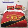 Juego de Ropa de Cama con Patrón del MANCHESTER UNITED Funda Nórdica Funda de Almohada Decoración del Hogar Regalo (1 * funda nórdica + 2 * fundas de almohada, sin núcleo)