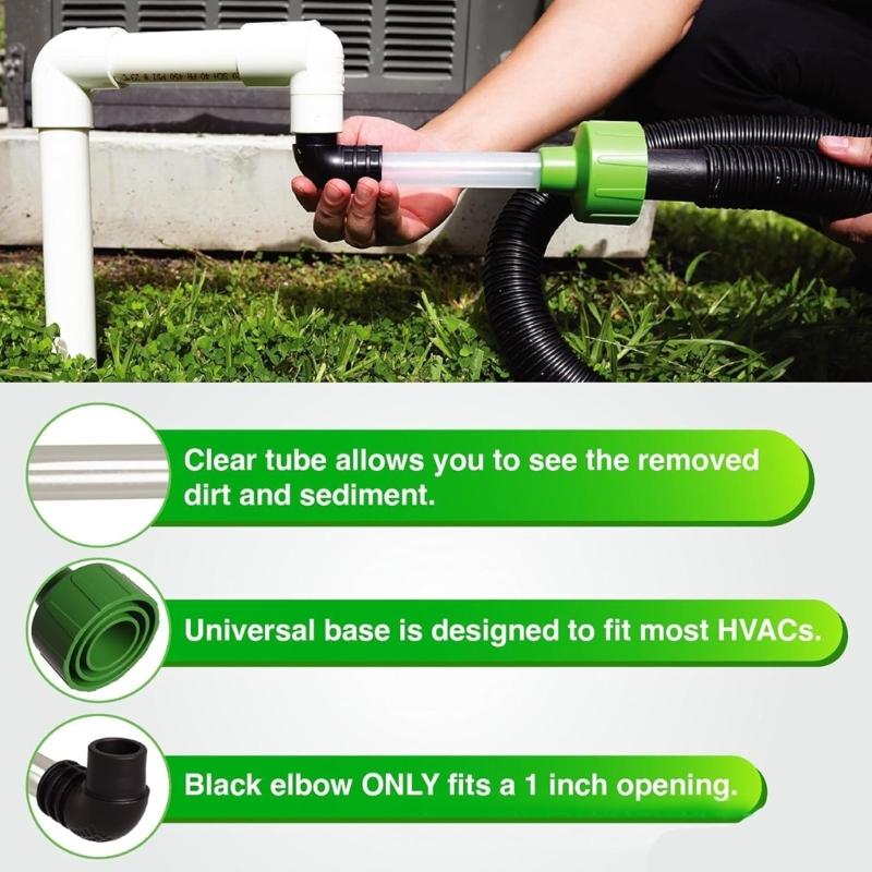 Plastic Cleaner Tool Air Conditioner Drain Line Cleaner Adapter Universal HVAC Drain Line Unclogger Easy Installation