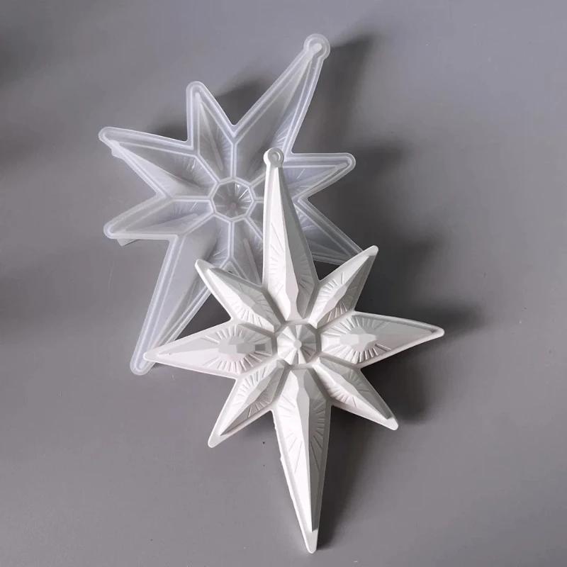 1pcs Octagonal Star Mold for DIY Resin,Plaster Clay Crafts Christmas Ornament Making,Bead Molds,Soap Molds,Wax/Resin Casting