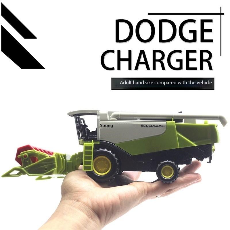 1 set, large-sized alloy farmer wheat harvesting toy model vehicle (with harvesting tools), with return force function, gift toy