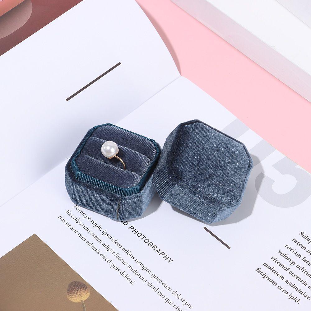 Exquisite Wedding Velvet Jewelry Box Ring Display Box Double Ring Storage Box With Detachable Lid