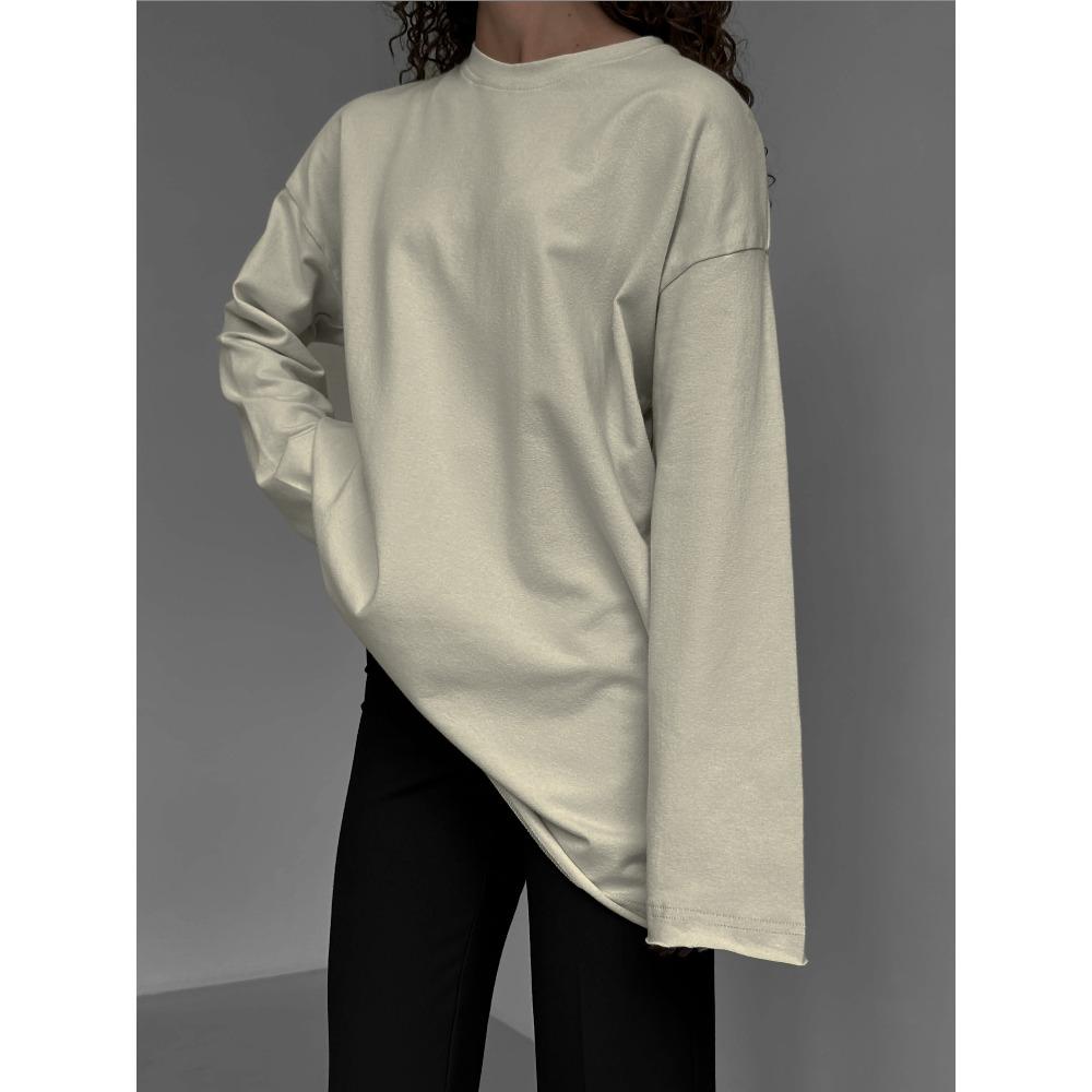 Hirsionsan Basic O-neck 100% Cotton T Shirt Women Loose Oversized Pullover Chic Cusual Tees Female Tops Girl Clothing