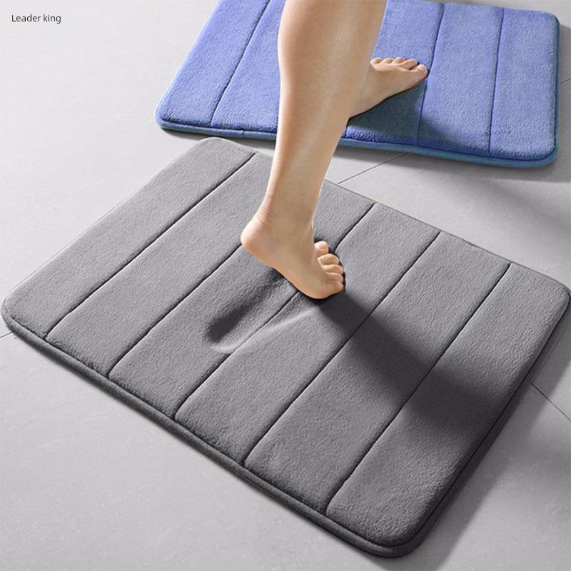 Thickened Coral Velvet Slow Rebound Memory Absorbent Floor Mat Bathroom Bedroom Non-Slip Foot Mat Kitchen Door Mat Carpet Home Use