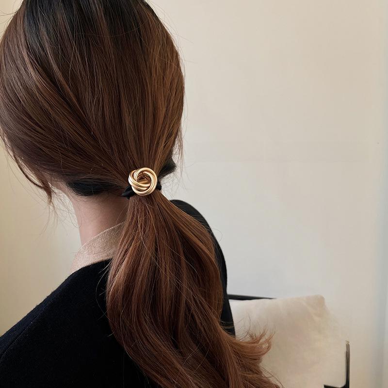 Trendy High-Elastic Metal Knot Hair Tie for Women