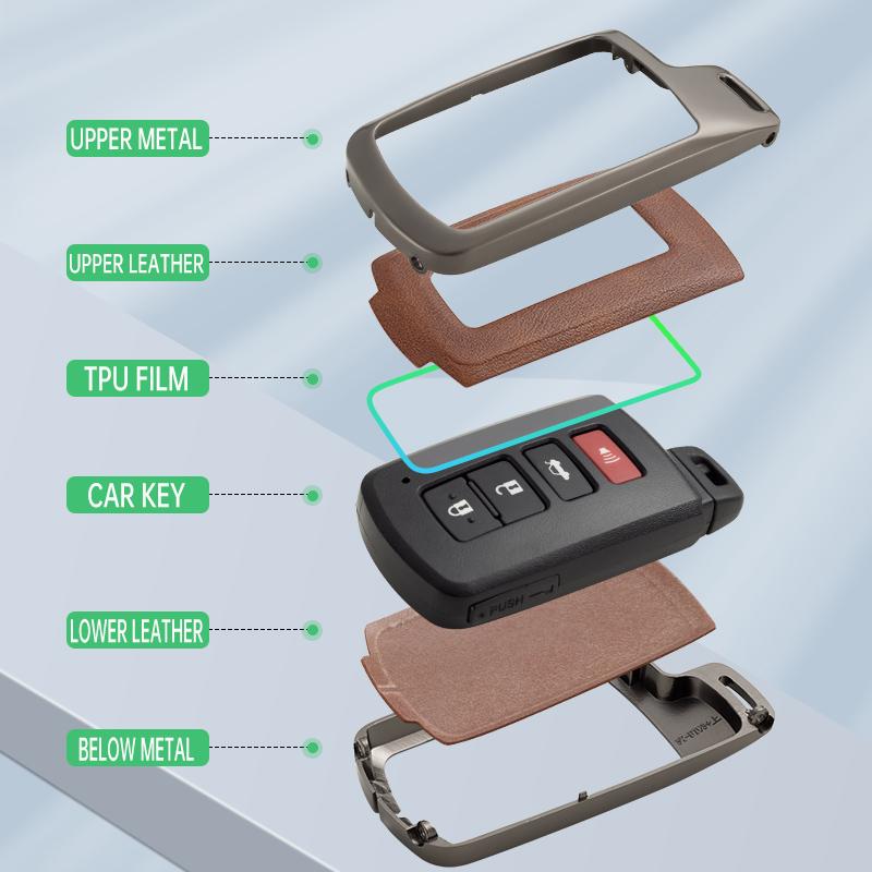 Autoschlüsselhülle Abdeckung Schale Schlüsselanhänger für Toyota Auris Camry RAV4 Avalon Yaris Verso 2012 2013 2014 2015 2016 2017 2018 Autozubehör