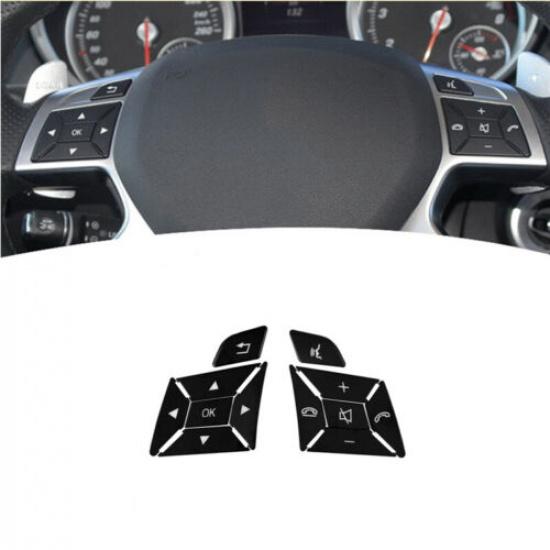 For Mercedes Benz E C Class 2011-2013 Matte Black Steering Wheel Button Cover