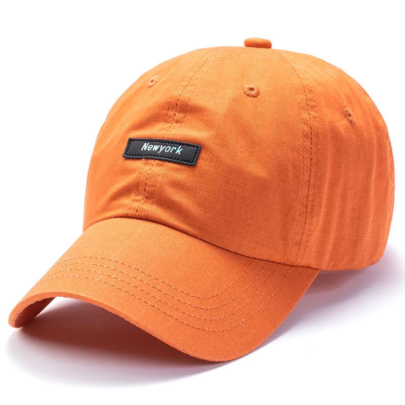 

High Quality Soft Top Cotton Baseball Cap Men s Women s Korean Style Trendy Visor Sun Hat UV Protection Outdoor Trucker Cap Dad 56-59cm оранжевый