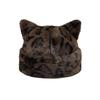 Women's Ear Hat Warm Leopard Print Versatile Pull- for Winter