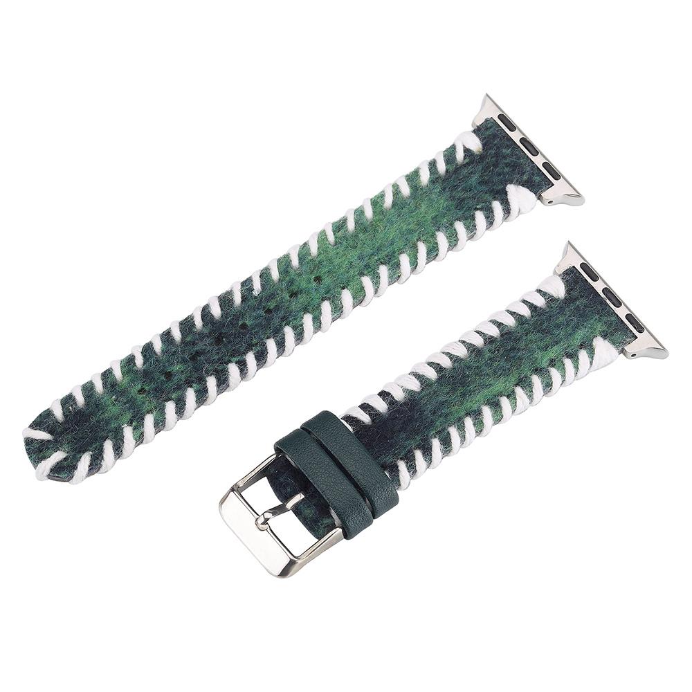 

Watch Strap for Apple Watch Series 10 Ultra 9 8 7 SE 6 5 4 3 2 1 46mm 49mm 45mm 44mm 42mm Woolen Fabric Hand-Stitched Band Green