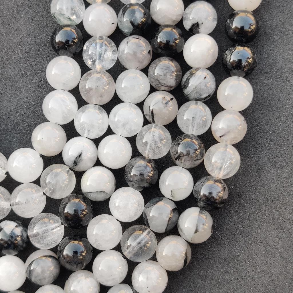 Black Rutile Plain Round Natural Beads, Black Rutile Plain Beads, Black Rutile Smooth Beads, 6mm 8mm 10mm Size, 14-15 Inch Strand Beads.