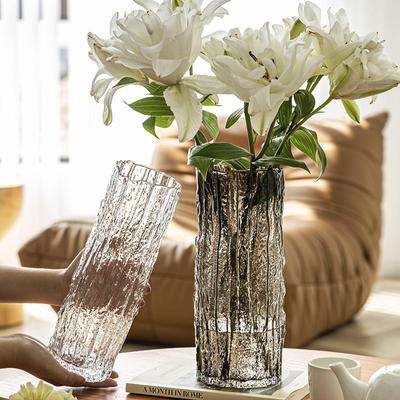 Vase Gletscher-Vase Glas Transparent Blumenarrangement Rose Blume Wohnzimmer Esstisch/ Dekoration Flasche