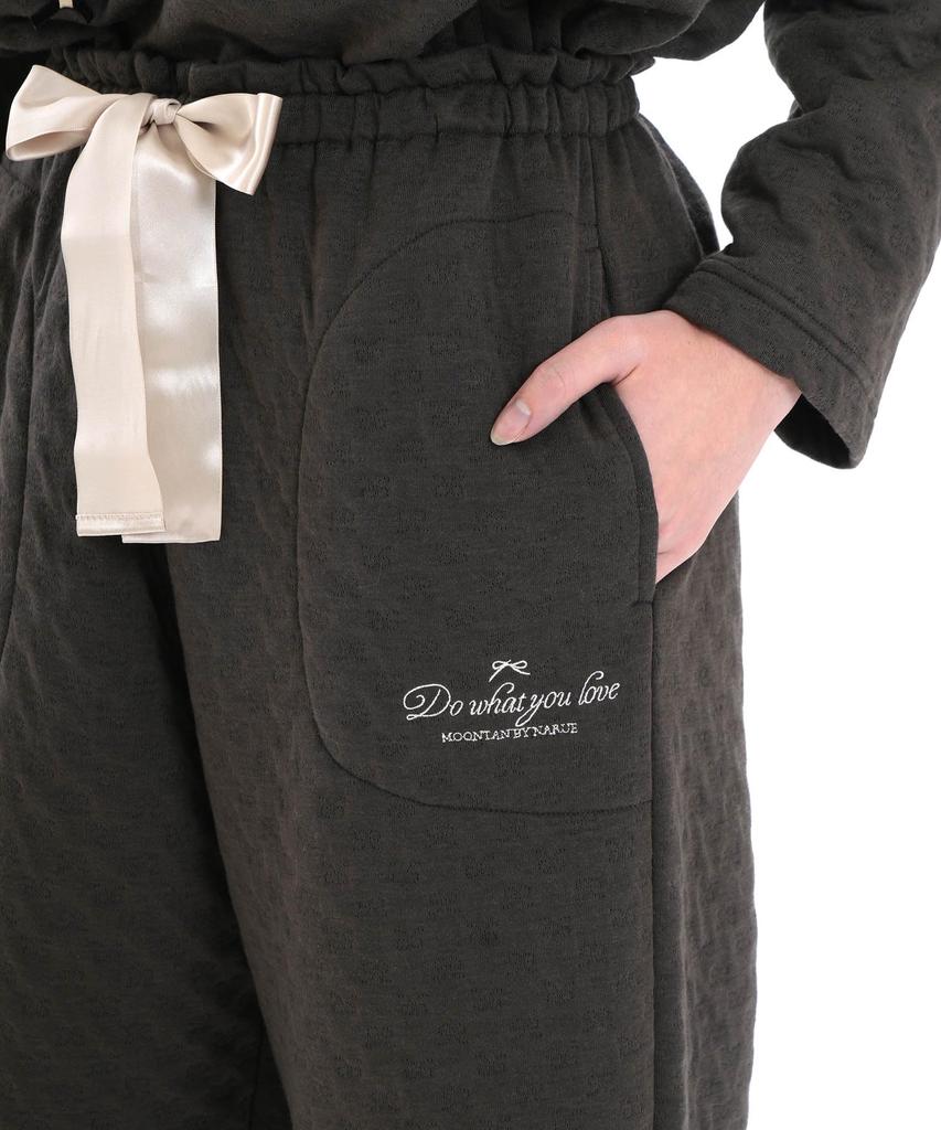 Ribbon Jacquard Ruffle Pajamas Cotton-lined